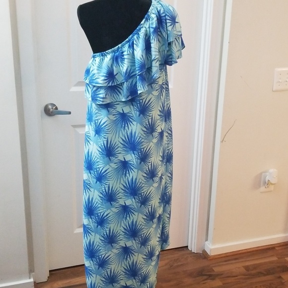 Vineyard Vines Electric Palm one Shoulder floral print summer dress Sz 10 - Picture 5 of 6